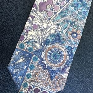 Bill Blass purple blue gold silver tie